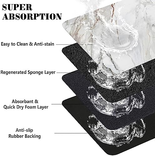 Dog Food Mats for Floors Absorbent, Pet Cat Food Mat - Quick Dry Dog Bowl Mats for Food and Water, Eco-Friendly Boho Pet Supplies