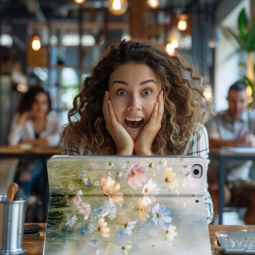 for Microsoft Surface Pro 11/10/9-13" 2024/2022 Tablet Case,Auto Wake/Sleep,Adjustable Stand Protective Cover - Watercolor Flower