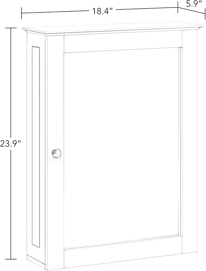 RiverRidge Ashland Bathroom Wall Mount Medicine Cabinet with Mirror, White | Bath Storage Cabinet with Adjustable Interior Shelf and Soft Close Hinges, Large Framed Mirror