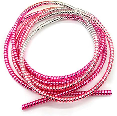 Generic Spiral Cable Protector, 1.4M Data Cable Protective Sleeve Flexible Cable Wire Protective Cover for Phone Charge Cable(pink Silver), Medium, Transparent
