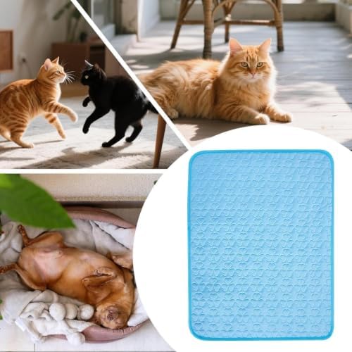Outdoor Dog Cooling, Mat Anti-Slip Sleeping, Rug Compact Innovative | Ergonomic Summer Washable, Cat Cooling Mat, for Kennel Crate, Sofa Home Puppy, Travel Bedding Small, Medium Dog Kitten, Floor