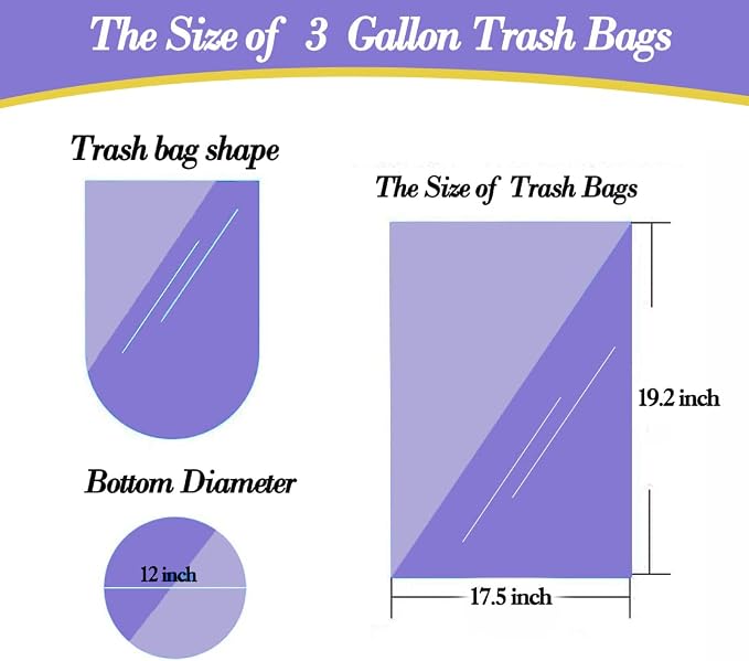 Hommaly 3 Gallon Small Black Trash Bags, 180 Count, Leakproof and Strong, Ideal for Office, Kitchen, Bathroom, and More
