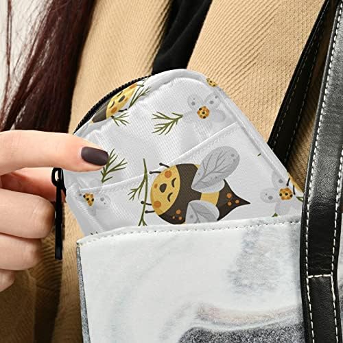 Vintage Daisy Bee Pill Box 7 Day Pill Case Travel Pill Organizer Bag with Zipper Portable Weekly Case Compact Size for Vitamin Supplement Holder
