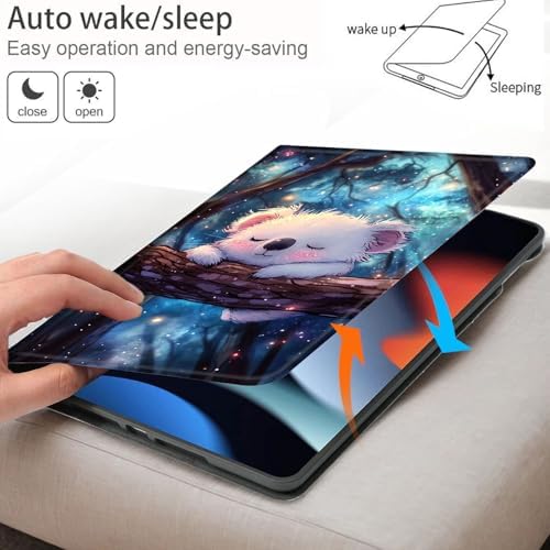 Bxgolkgd Tablet Case for Samsung Galaxy Tab A 10.1 Inch 2016(SM-T580/T585/T587),Shockproof Stand Cover with Heat Dissipation,Auto Wake/Sleep Function,Cute Koala Starry Sky