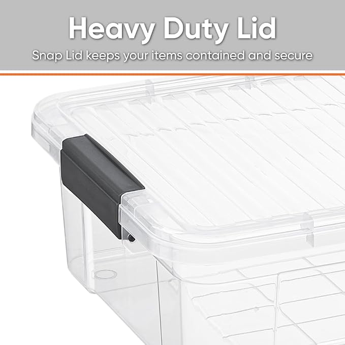 Superio 22.5 Quart Clear Plastic Storage Boxes with Lids, Stackable Organizer Containers, BPA-Free Storage Bins for Home, Office, School & Dorm, 10 Pack