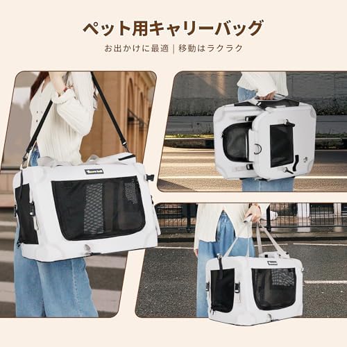 Large Cat Carrier for Cats Collapsible Soft Pet XL Crate for Large/Medium Cats 15lbs+ Car Travel Portable Bag with Water Bottle Slot Ideal for Long Trips (Blue, 20.0"L x 14.0"W x 14.0"H)
