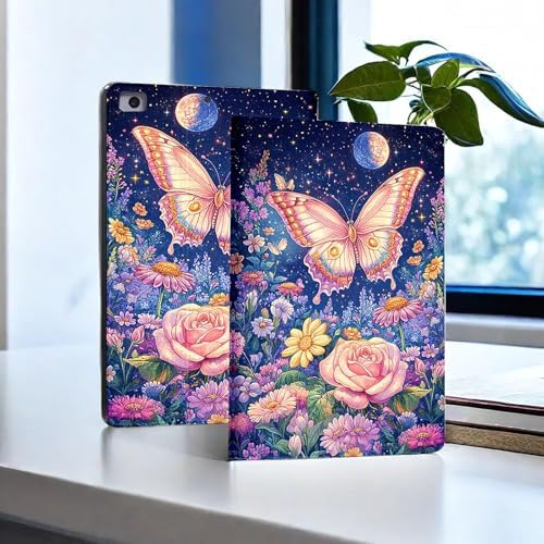 for Microsoft Surface Pro 11/10/9-13" 2024/2022 Tablet Case,Auto Wake/Sleep,Adjustable Stand Protective Cover - Butterfly Flower