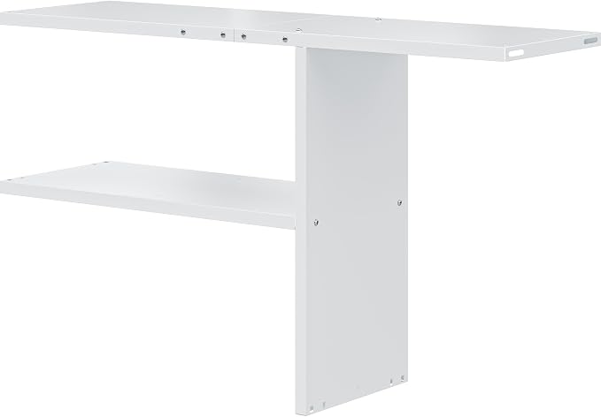 YITAHOME 30 Cuft Metal Storage Shed Shelf, Space-Saving Waterproof Shelf for Horizontal Storage Sheds,Waterproof for Garden, Patio, Garage, Easy Assembly,45.6" L X 13.2" W X 29.2" H, White