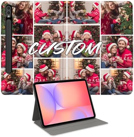 Custom Photo Personalized Flip Case for Samsung Galaxy Tab S9+/S9 Plus 12.4 inch(2023),Model Code: SM-X810/X816B, Samsung Galaxy Tablet Customized Picture Text Leather Stand Cover Protective Case