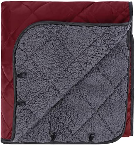 REDCAMP Large Warm Blanket with Sherpa Lining, Cold Weather Outdoor Blanket Windproof for Camping Stadium, Machine Washable 79"x 79" Red | Cold Weather Warm Thick Outdoor Blanket Comfy Foldable & Windproof for Camping Stadium,Car,Picnics,Pet,Trip,Machi...