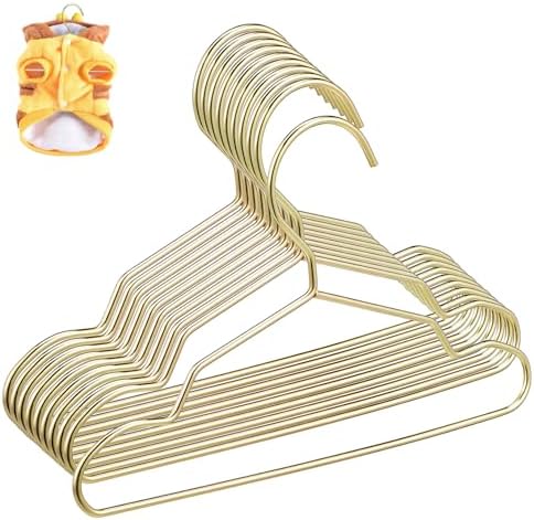 Toyvian 10 Pcs Mini Clothes Hangers for Dog Apparel Stylish Metal Closet Organizers for Spaces Smooth Surface to Prevent Deformation of Pet Clothes for Dog Wardrobe