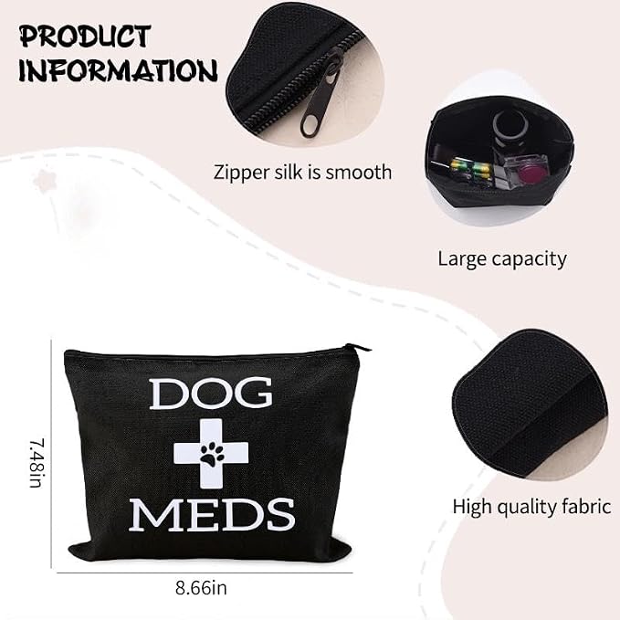 Small Dog Traveling Medicine Bag Dog Med Pouch for Supplies Pet Emergency Kit for Dogs Medical Pouch Camping Stuff Essentials for Dogs Medicine Pill Organizer Pet Medication Organizer Storage Bag