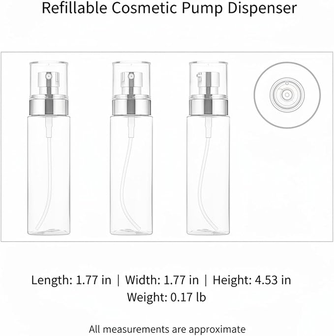 Multipurpose 1 fl oz PET Pump Dispenser for Serums, Lotions, and Travel Toiletries - Clear Flat Shoulder Bottle
