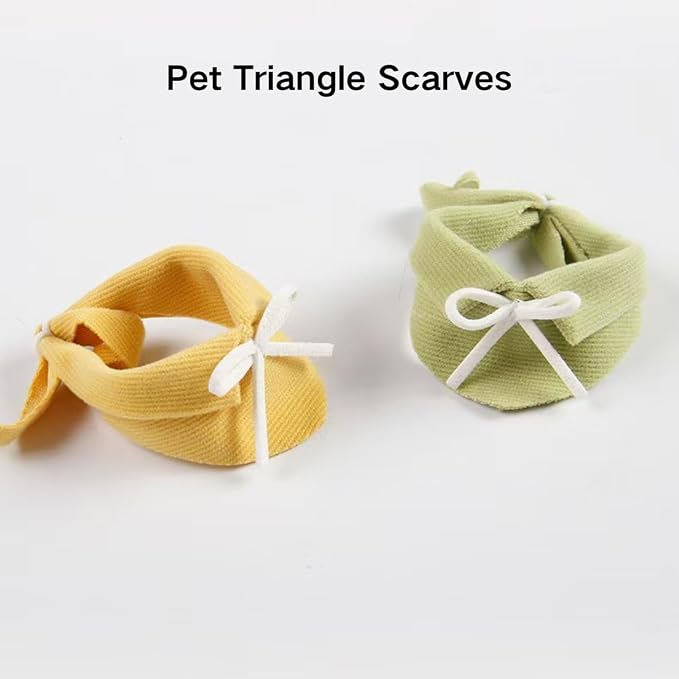 3PCS Adjustable Mini Pet Triangle Bandana, Soft Stretch Knit Bow Collar Decor Accessory with Slide Buckle, Cute Photo Outfit Prop for Small Bird, Hamster, Guinea Pig Tiny Pets