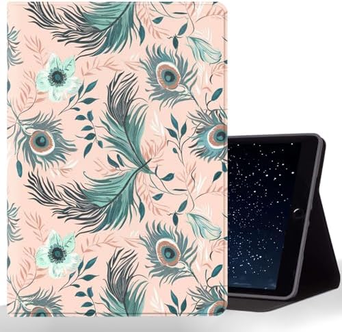 Tablet Case for iPad mini 6 Case 8.3 Inch 2021,Shockproof Protective Cover with Stand,Auto Wake/Sleep,Peacock Feather Flower