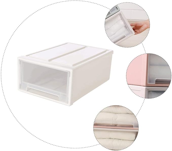 Zerodeko 1pc Storage Box for Organizing Clothes and Shoes Stackable Household Container and Wear-resistant Design for Bedroom and Living Room