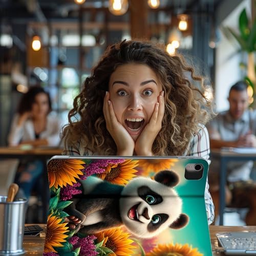 for Samsung Galaxy Tab A9 8.7 Inch 2023 Model X110/X115/X117 Tablet Case,Auto Wake/Sleep,Adjustable Stand Protective Cover - Sunflower Butterfly Art