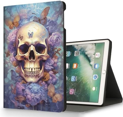 for Microsoft Surface Pro 11/10/9-13" 2024/2022 Tablet Case,Auto Wake/Sleep,Adjustable Stand Protective Cover - Skull Butterfly Flower