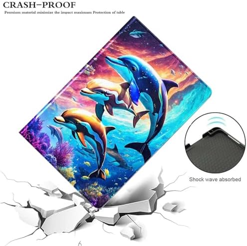for Samsung Galaxy Tab S6 10.5" Tablet Case(Model SM-T860/T865/T867) 2019 Release,Premium Leather Folio Stand Auto Wake/Sleep,Multiple Viewing Stand,Cute Dolphin