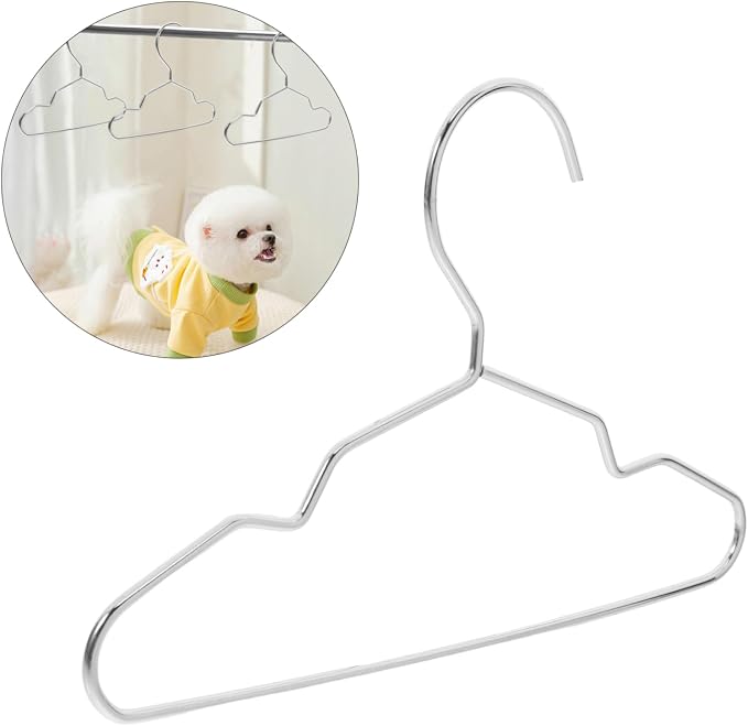 Cabilock 10pcs Sturdy Steel Pet Hanger Rack Small Hangers for Pet Clothing Storage Organizer for Cat Dog Doll Closet Dry Accessory