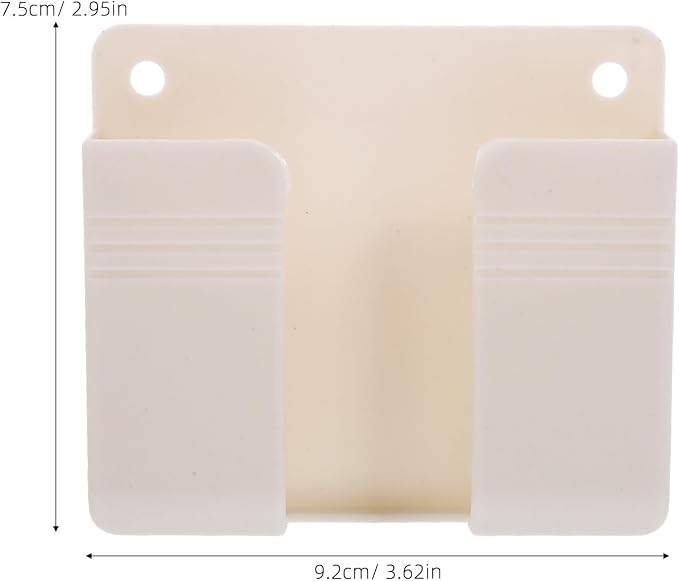 20pcs Wall Mounted Phone Holder with Charging Hole White Stand | Self Adhesive Installation, Bedside and Office Use, Space Saving Storage Shelf for Phone and Remote