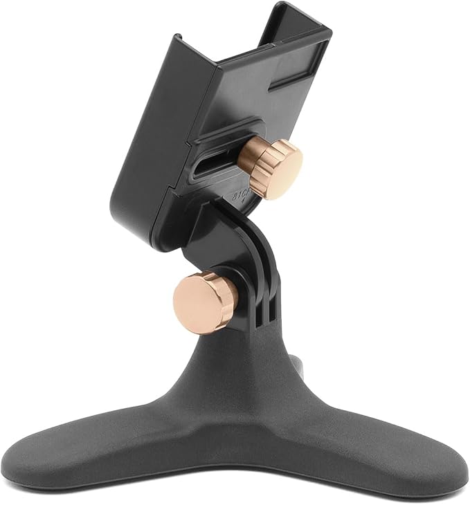 WeatherTech DeskFone - Universal Desktop Cell Phone Holder (Gold Metal Knobs)