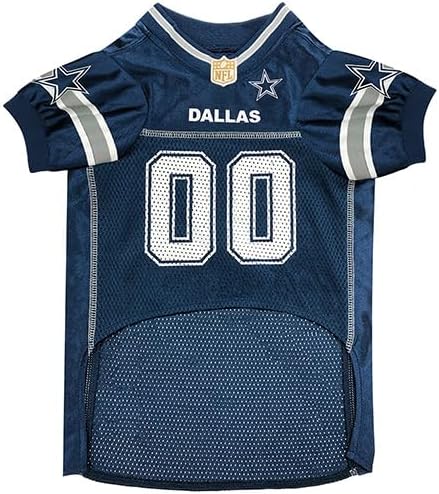 Pets First NFL Dallas Cowboys Dog Jersey, Size X-Small, Football Shirt Costume for Pet, Dog Sports T-Shirt, NFL Team Clothing for Cats, Licensed Pet Apparel Available in 7 Sizes and 32 Teams