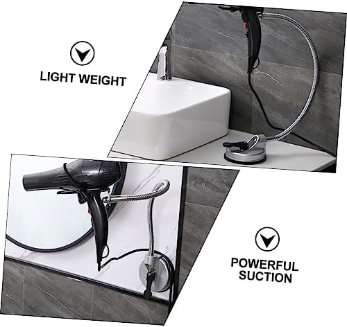 Rotating Hair Dryer Holder with Suction Cup Bracket Design for Effortless Styling Securely Supports All Hair Dryers for Home Use and Pet Grooming