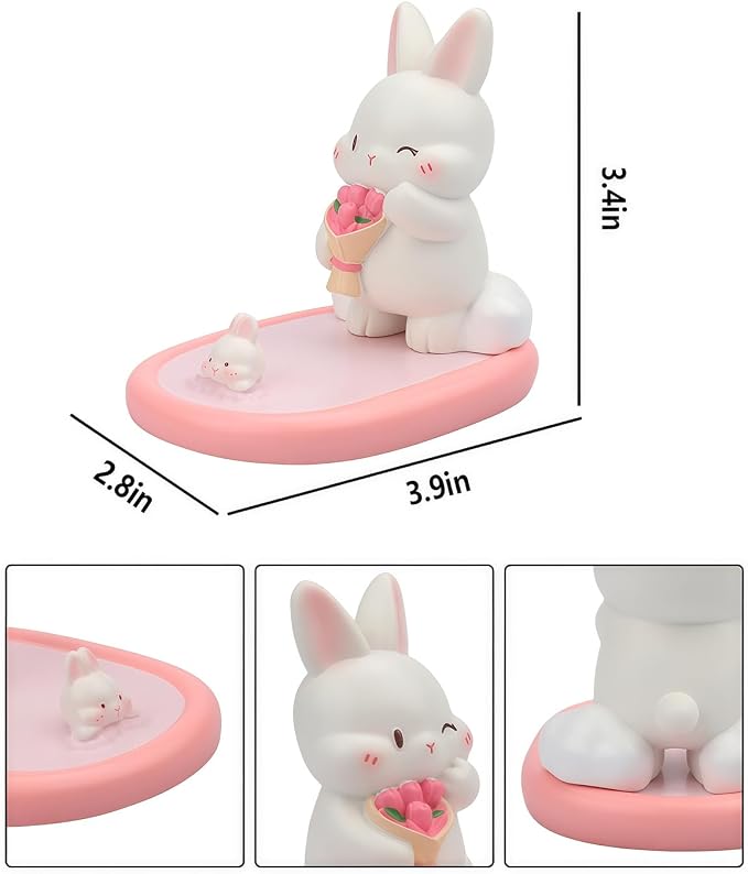 Bunny Phone Stand Mobile Holder Rabbit Desktop Phone Holder Animal Figurine