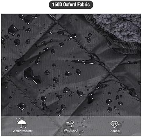 REDCAMP Large Outdoor Blanket 59"x50" Sherpa Fleece Lining, Black | Cold Weather Warm Thick Outdoor Blanket Comfy Foldable & Windproof for Camping Stadium,Car,Picnics,Pet,Trip,Machine Washable