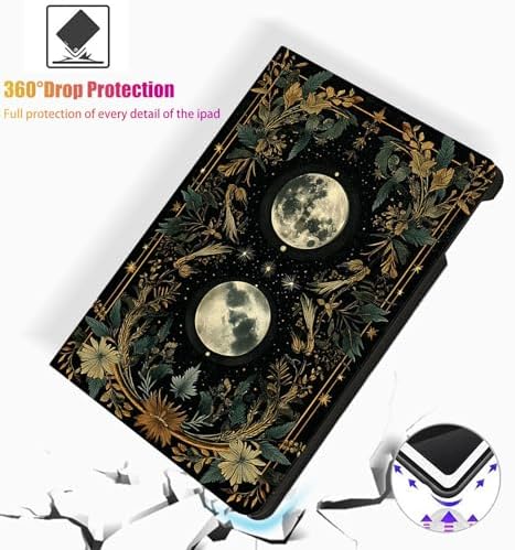 for Microsoft Surface Pro 11/10/9-13" 2024/2022 Tablet Case,Auto Wake/Sleep,Adjustable Stand Protective Cover - Moon Floral
