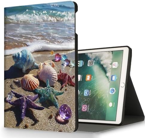for Microsoft Surface Pro 11/10/9-13" 2024/2022 Tablet Case,Auto Wake/Sleep,Adjustable Stand Protective Cover - Shell Conch Starfish Beach
