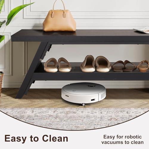 2-Tier Shoe Storage Bench, Solid Wood Entryway Stool Storage | Narrow Shoes Racks for Entryway, Minimalist Multi-Purpose Bench for Hallway, Kitchen, Bedroom, or Dining Room