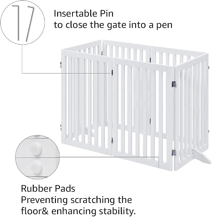 unipaws 120" Extra Wide Pet Gate and Pet Playpen Combination for Dog Cat | 36” Height Free Standing Dog Gate for Doorways, Stairs, Foldable Puppy & Room Divider, Indoor Use