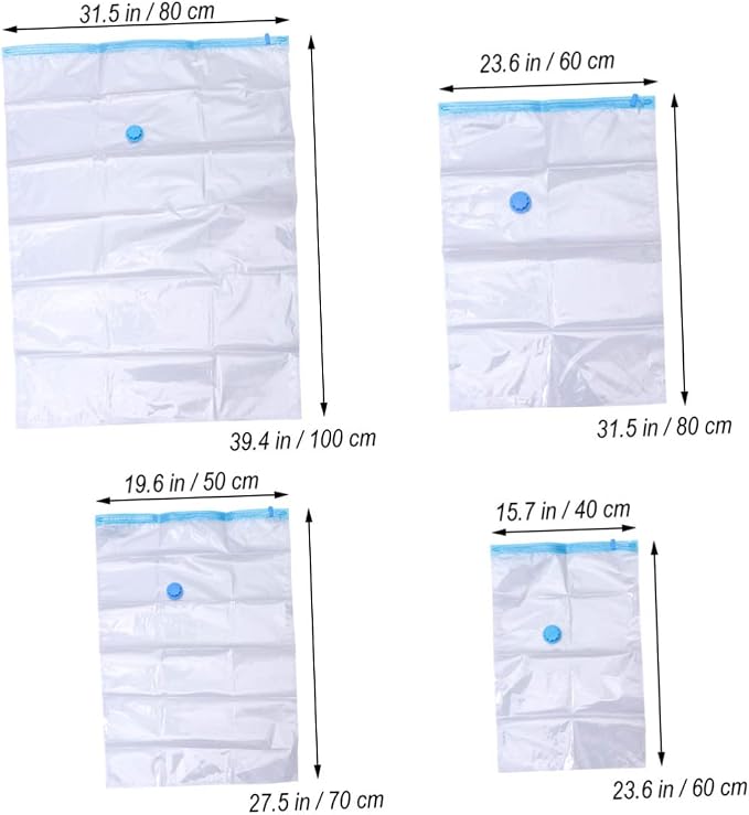 Vacuum Seal Bags for Clothing 10 Pack Manual Air Pump Space Saver Compression Bags for Bed Sheets Pillowcases