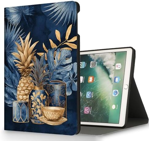 for Microsoft Surface Go 4/3/2/1-10.5" 2021 Tablet Case,Auto Wake/Sleep,Adjustable Stand Protective Cover - Golden Pineapple Blue