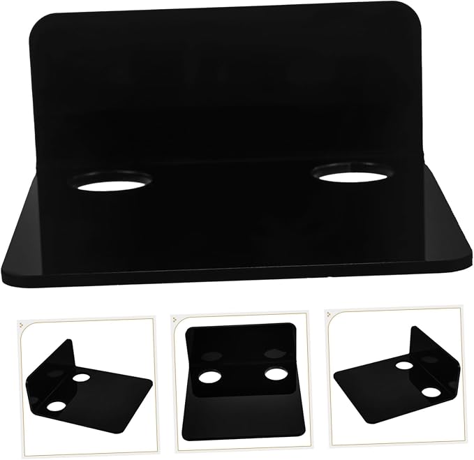 ibasenice 3pcs Floating Shelf for Monitor Router Storage Wall-Mounted Camera Holder Rack Black Secure Reliable Shelf for Nursery Easy Installation Non-Slip Design