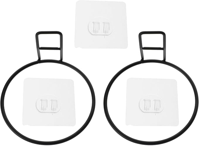 Abaodam 2Pcs Wall Hanging Rack Pet Food Bowl Hanger Iron Fixed Frame Wall-Mounted Feeder Rack for Dogs and Cats, Space-Saving Raised Feeding Bowl Holder 3 Nail-Free Adhesive Strips