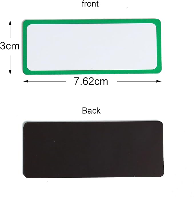 Dry Erase Magnetic Labels-60 PCS Reusable and Writable Name Magnets | 3"x1.2" color-framed labels for metal lockers and refrigerators, perfect for Home, office, school organization