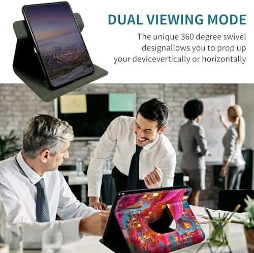 Case for Samsung Galaxy Tab A 8.0" 2019 SM-T290/T295, 360 Degree Rotating Stand with Multi-Angle Vertical & Horizontal Viewing Shockproof Shell for Women Men, Pink Mushroom Village