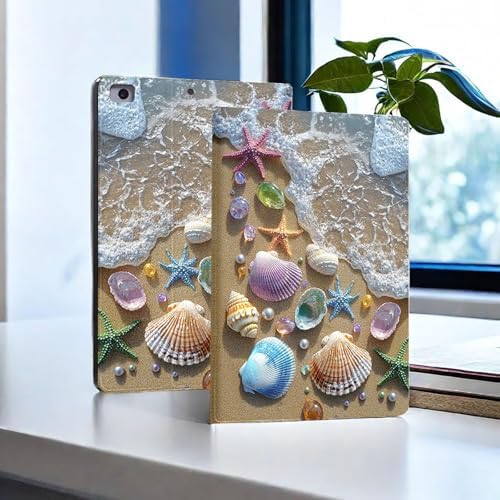 for Microsoft Surface Pro X/Pro X Plus-13 2019/2020/2021/2024 Tablet Case,Auto Wake/Sleep,Adjustable Stand Protective Cover - Ocean Shell Starfish