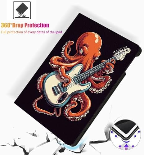 for Microsoft Surface Pro 11/10/9-13" 2024/2022 Tablet Case,Auto Wake/Sleep,Adjustable Stand Protective Cover - Octopus Guitar