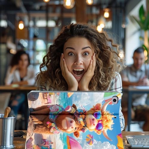 for Microsoft Surface Pro 11/10/9-13" 2024/2022 Tablet Case,Auto Wake/Sleep,Adjustable Stand Protective Cover - Cartoon Cow