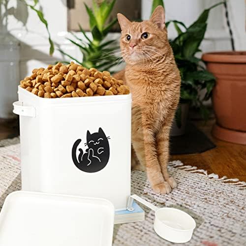 Dog and Cat Food Storage Container, Farmhouse Pet Food Storage Containers with Lid and Dry Food Scoop, etal Cat Food Bin with Measuring Cup, Cat Food Can Covers Lids and Spoons, Cat Mouse Toys(#3)
