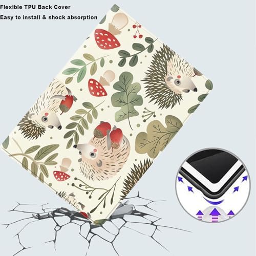 Tablet Case for iPad Air 11 Inch M3/M2 (2025/2024),iPad Air 5th/4th Gen (2022/2020),Shockproof Protective Cover with Stand,Auto Wake/Sleep,Hedgehog Acorn
