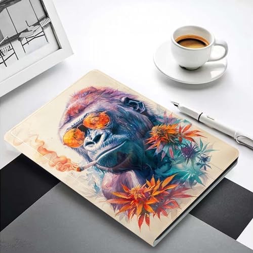 for Samsung Galaxy Tab A8 10.5 Inch 2022 (SM-X200/X205/X207) Tablet Case,Premium Leather Folio Stand Auto Wake/Sleep,Multiple Viewing Stand,Cool Orangutan