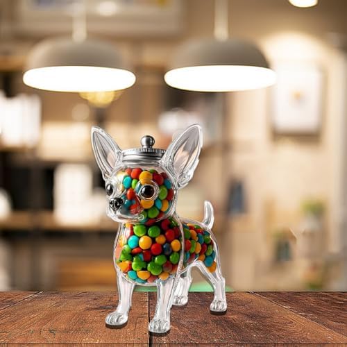 Chihuahua Candy Jar, Dog Cookie Jar, Dog Themed Glass Snacks Jars, With Secure Lid For Storing Coffee Pet Treats Kitchen Organizers Airtight Jars With Lid