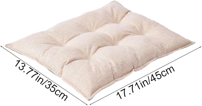 Chew Proof Dog Bed for Crate, Indestructible Durable Kennel Mat with Reinforced Corners, Large Washable Chew Resistant Pet Pad for Small Chewers (Beige, 17"×13")