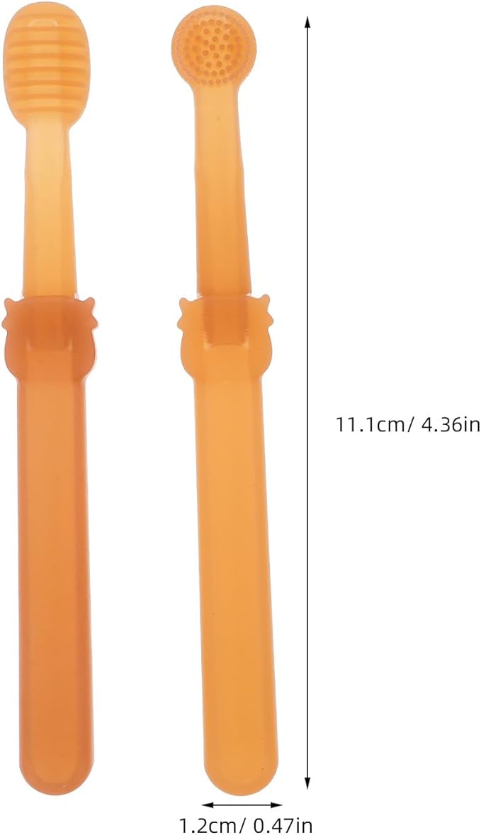 TOYANDONA 1set Soft Silicone Toothbrushes Dual Headed Pet Cleaning Kit for Small Dogs and Puppies Gentle Oral Care Tool for Kittens and Cats