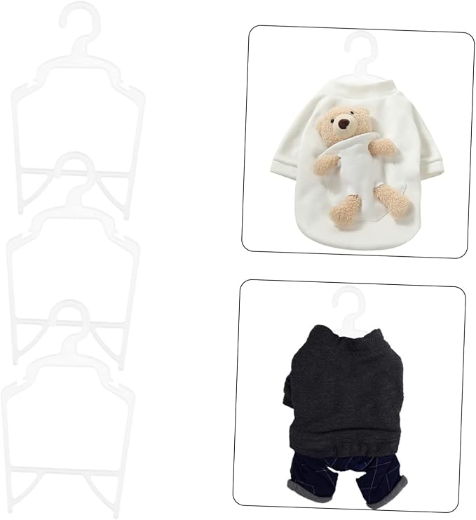 Ciieeo 10pcs Pet Clothing Holders Compact Dog Clothes Hangers Lightweight PP Material Sturdy Apparel Organizers for Pets